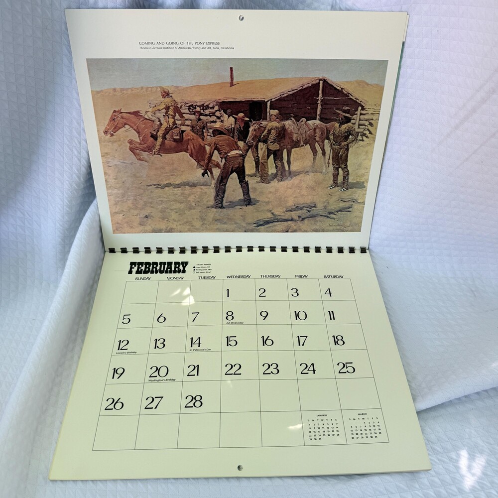Vintage 1978 Frederic Remington Calendar 14 Full Color Western Art Prints - Picture 4 of 14